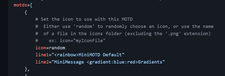 MiniMOTD configuration example